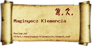 Maginyecz Klemencia névjegykártya